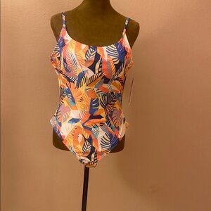 OCEAN PACIFIC.Tropical Leaf Print women’s One Piece Swimsuit.
